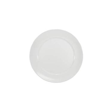 Imagem de Estojo com 6 pratos rasos. Modelo redondo izabel.branca. Fabricado pela porcelana schmidt. A legítima porcelana desde 1945. Qualidade beleza e resistência.