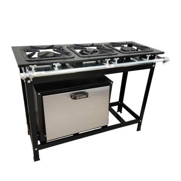 Imagem de Fogão 3 Bocas Cefaz com Forno Linha Gold Baixa Pressão CFZG-122