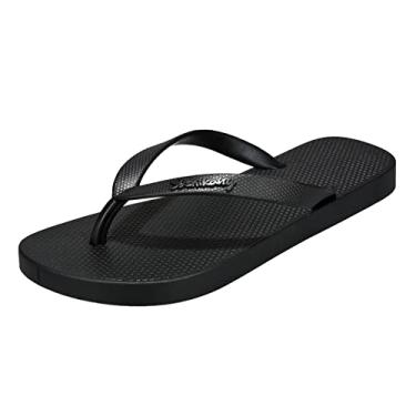 Imagem de YHEGHT Sandálias de verão sandálias de dedo do pé com clipe de fundo sandálias masculinas modernas planas de praia sandálias femininas da Terra Santa para homens, Preto, 9