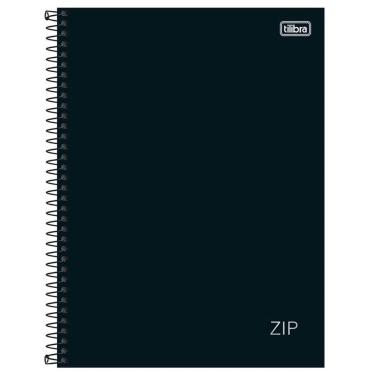 Imagem de Caderno espiral capa dura universitário 1x1 80 folhas Zip Preto - Tilibra