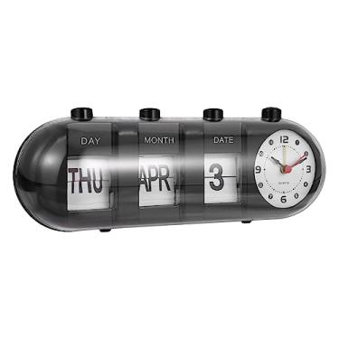 Imagem de ABOOFAN 3 Pecas calendário flip manual calendário de mesa relógio rebatível dia calendários de mesa relógio digital relógio de calendário manual calendário de exibição de data do mês ampla
