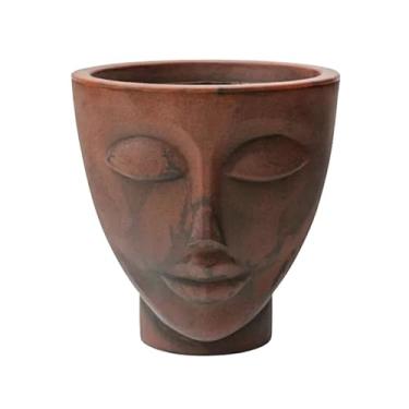 Imagem de Vaso Rosto Cabeça Face 17 Feminino Mulher Café Imperial Para Escritório e Consultório Cachepo Decorativo