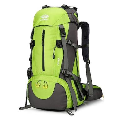 Imagem de Daconovo Mochila de caminhada 50L mochila de acampamento à prova d'água com capa de chuva bolsa de dia de viagem com compartimento para sapatos para mochila ao ar livre escalada