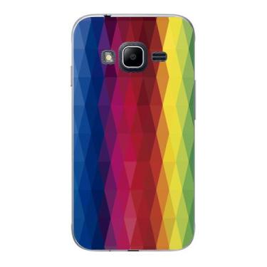 Imagem de Capa Case Capinha Samsung Galaxy J1 Mini Arco Iris Losangos - Showcase