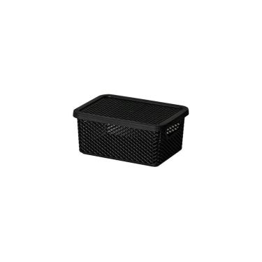 Imagem de Cesto Organizador Com Tampa Preto 18X13X8 - 2010