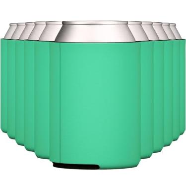 Imagem de TahoeBay Coolers de lata de cerveja em branco, resfriadores de lata de refrigerante dobrável em massa, mangas de sublimação personalizadas para casamentos, festas de despedida de solteira, lembrancinhas divertidas de festa da HTV, Emerald, 12oz, 12