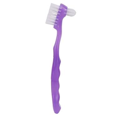 Imagem de Escova De Dentes Falsos, Escova De Dentes Falsos, Escova De Limpeza De Dentes Falsos, Remoção De Sujeira, Remoção De Placa, Ergonômica, Dupla Face, Macia, Segura Para (Roxo)