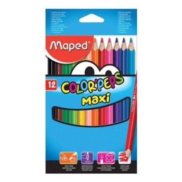 Imagem de Caixa de Lápis de Cor Jumbo - Color Peps Maxi 12 Cores da Maped Ref FR83401010