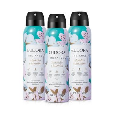 Imagem de Eudora Kit Antitranspirante Aerosol Instance Algodão e Jasmim 3x150ml/90g