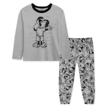Imagem de Tigor Pijama Camiseta Manga Longa E Calca Cinza - Tigor T. Tigre