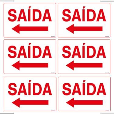 Imagem de Combo 6 Placas De Sinalização Saída Com Seta Para Esquerda 30x20 Ekomunike - S-212 F9e