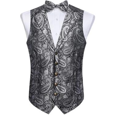 Imagem de Colete preto para homem, acessório de camisa de clube de negócios, sem mangas, colete masculino, colete, gravata borboleta, bolso quadrado, Md-0407-lh7068, G