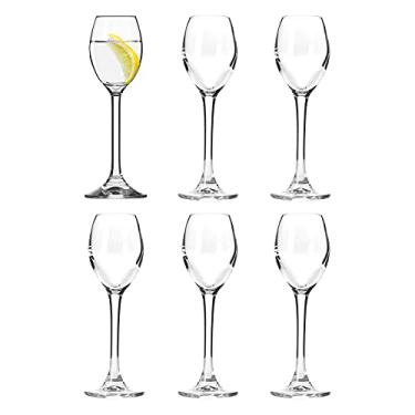 Imagem de Barski Copo de bebida - Copo de shot - Copos com haste - Conjunto de 6 copos - Vidro de cristal - 68 g - Use para - Licor - Uísque - Vodka - Cordial - Muito durável