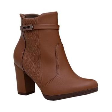 Imagem de Bota Preto Costura Aparente Salto Bloco | Comfort-Feminino