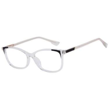 Imagem de Óculos De Grau Retangular Feminino Transparente Isabela Dias-Feminino