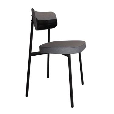 Imagem de Cadeira Alloa Fixa com 4 Pés 50 X 44,7 X 83,8 Cm com 1 Unidade Corriente Cinza/Courino Preto/Preto Epoxi