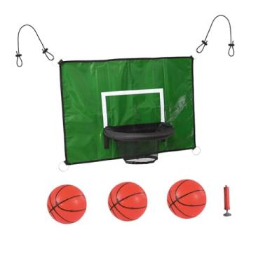 Imagem de Colaxi Kit de meta de cesta de basquete trampolim acessórios portáteis para crianças com mini bolas