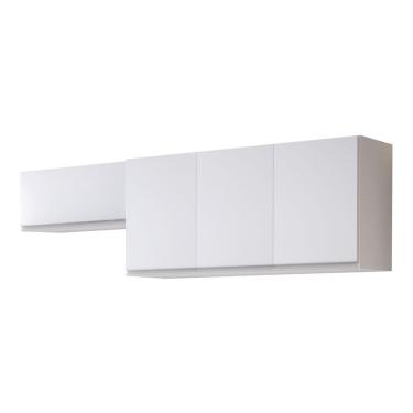 Imagem de Conjunto de Armários Aéreo Cozinha Planejada Lux 120cm e 80cm 100% MDF Branco TX Fosco - Desk Design