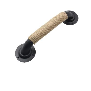 Imagem de Maçaneta de porta de celeiro simples, porta deslizante rústica, maçaneta de puxar, aço carbono preto, portão de madeira resistente, hardware vintage, estilo H 290 mm