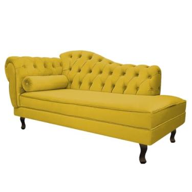 Imagem de Divã Recamier Juliana Lado Direito 120 cm Suede Amarelo - Amarena Móveis