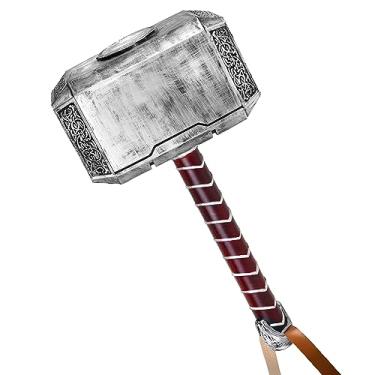 Imagem de LoGest Martelo de Halloween - Réplica do Martelo de Thor com Detalhes Texturizados - Tamanho Pequeno, Ideal para Cosplay e Fantasia