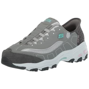 Imagem de Skechers Tênis feminino sem cadarço sem cadarço D'Lites, Cinza rosa claro = gylp, 39