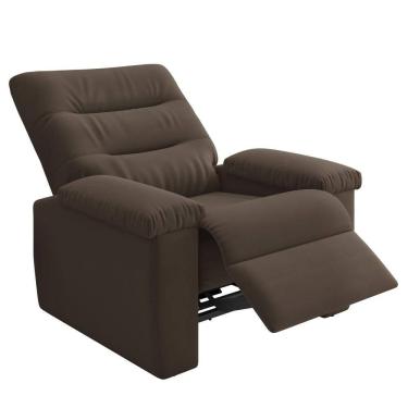 Imagem de Poltrona do Papai Reclinável para Sala Besthouse Onix Pop Veludo Marrom