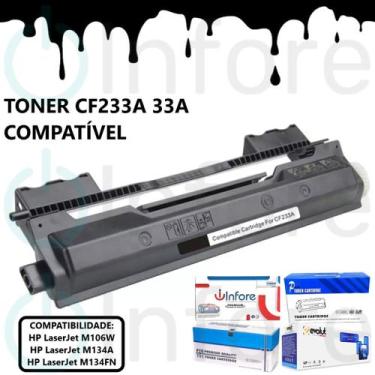 Imagem de Toner Compatível com Impressora CF233A 33A 2.3K M106 M134A 2.3k Novo -