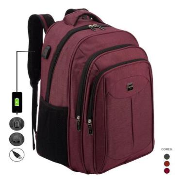 Imagem de Mochila Feminina Para Notebook Com Cabo USB Bolsa Masculina Escolar Re