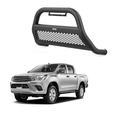 Imagem de Quebra Mato Hilux 2016 2017 2018 2019 Com Grade Preto - Bepo