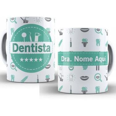 Imagem de Caneca De Porcelana Dentista Com Seu Nome Personalizado
