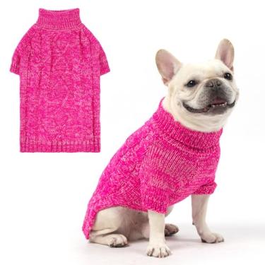 Imagem de KOOLTAIL Suéter de malha térmica para cães pequenos, médios e grandes, casaco de inverno para cachorrinho de tricô com gola rolê, roupas quentes, roupas de moletom para clima frio, pulôver de animal