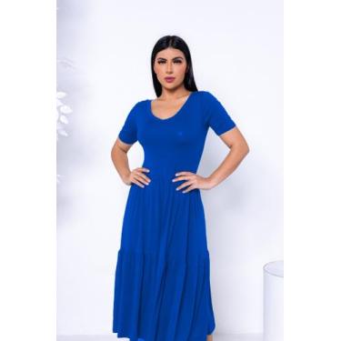 Imagem de Vestido Evangélico Soltinho Casual Festa Convidada Manga Curta - Gisel