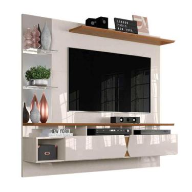 Imagem de Painel Para Tv Intense Lukaliam Off White / Damasco, Off White / Damas