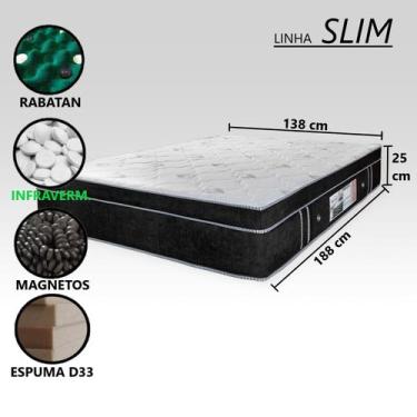 Imagem de Colchão Massageador Casal Padrão Com Espuma D33 Firme - ALLMAG, Preto