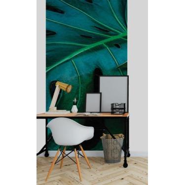 Imagem de Papel de Parede 3D Painel 1M Folhas Costela de Adão Verde Folhagem Aut