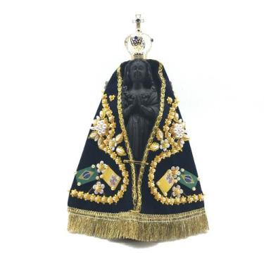 Imagem de Imagem Nossa Senhora Aparecida Manto Tecido Com Coroa 20 Cm - SANTISSI