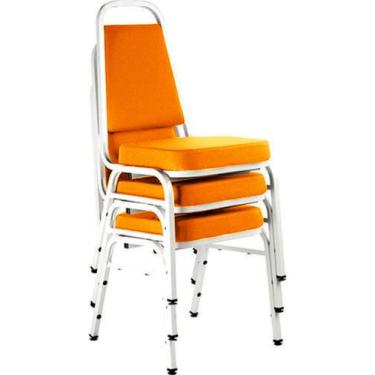 Imagem de Kit com 3 Cadeiras Empilháveis Linha Hotel Plus Laranja - Design Offic