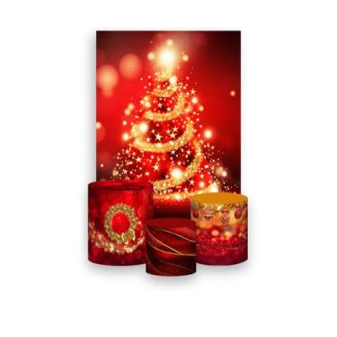 Imagem de Painel De Festa Vertical 1,50 x 2,20 + Trio De Capas Cilindro - Natal 