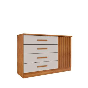 Imagem de Cômoda Ripada Barcelona C/ Sapateira 4 Gavetas com 1 Porta Tcil, Cinam