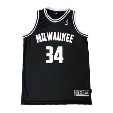 Imagem de Regata Basquete Masculina M10 Slam Milwaukee, Preto, G