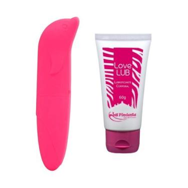 Imagem de Kit Vibrador Feminino Golfinho Ponto G Discreto Lubrificante - Sexy Im