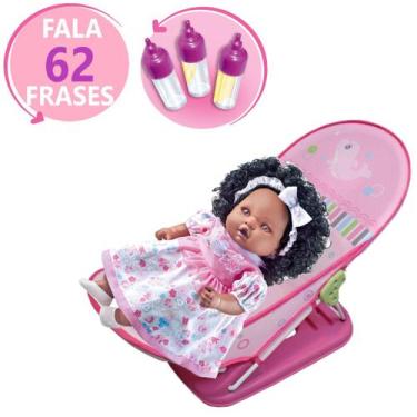 Imagem de Bone Angelina Negra Fala 62 Frases + Cadeirinha Descanso - Milk Brinqu