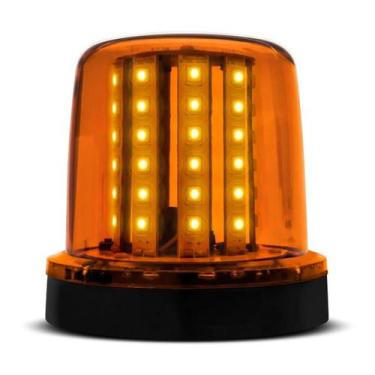 Imagem de Sinalizador Giroflex 54 Led Ambar 10W Bivolt 7 Efeitos Luz Policia Amb