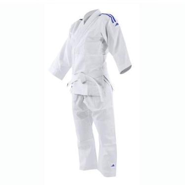 Imagem de Kimono Infantil Judo adidas Trançado Branco com Faixa, Branco, 120
