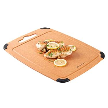 Imagem de Tábua de corte de madeira Nature Tek – com ranhura para suco, alça – 44 cm x 32 cm – 1 caixa