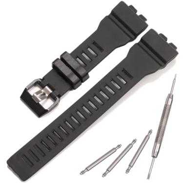 Imagem de Pulseira de resina compatível com Casio G-Squad GBD-800 GBD800UC GBA-800 Pulseira de substituição preta para relógio (preto)