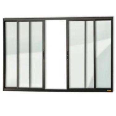 Imagem de Janela Para sala/Cozinha 4 Folhas 1,00x1,20 Alumínio Preto S/g - ALLO 