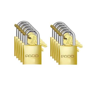 Imagem de Kit 10 Cadeados Pado 35mm Mesmo Segredos Iguais Mesma Chave