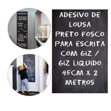 Imagem de Papel Adesivo De Contacto Preto Parede Cozinha 45cm X 2m  Lousa - EDF